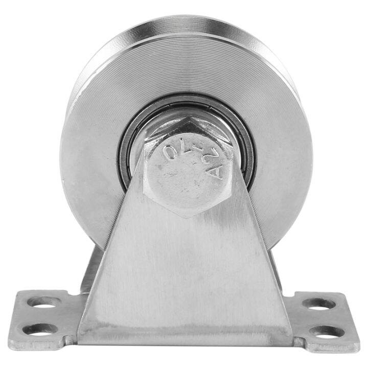 1Pack VType Stainless Steel Pulley Block Mute Bearings Groove Sliding