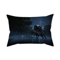 45*45CM Hot Game Elden Ring Printed Pillow Case Old Man Ring Armored Samurai Style Square Pillowcases Home Decor Cushion Cover