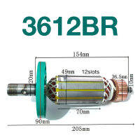 ชิ้นส่วนกระดอง3612BR สำหรับ Makita 3612BR ช่างแกะสลักโรเตอร์ Armature Anchor อะไหล่