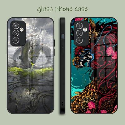 Chinese Dragon Phone Case Tempered Glass For Samsung A12 A22 A32 A42 A51 A52 S22 S21 S21FE S20 Ultra Note 20 10 Pro Plus Cover