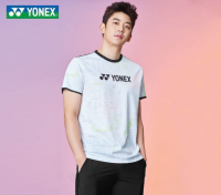 Yonex เสื้อยืดแขนสั้นสำหรับวิ่งกีฬาสำหรับทั้งหญิงและชายชุดกีฬาแบดมินตันแห้งเร็ว