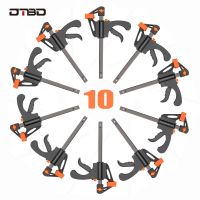 DTBD 4 Inch Clip Quick Ratchet Release Speed Squeeze Wood Working Work Bar F Clamp Clip Kit Spreader Gadget Tools DIY Hand Tool Clips Pins Tacks