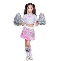 New Modern Performance Wear Childrens Costume Sequins Dancing Suit Girls Kindergarten Cheerleading Clothing