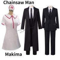 {AH Department Store}อะนิเมะการ์ตูน Chainsaw Man เครื่องแต่งกาย Makima คอสเพลย์พยาบาลชุดสีดำชุด Trench Coats ฮาโลวีนเครื่องแต่งกาย Unisex ชุดเต็ม