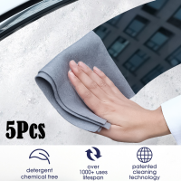 5Pcs ผ้าขนหนูล้างรถ Magic Glass Wiping Rag Thicken Windows Mirror Cleaning Cloth Home Car Window Glass Washing Cleaning Towel