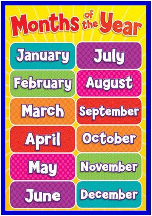 MONTHS OF THE YEAR LAMINATED A4 SIZE | Lazada PH