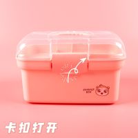 [COD] Double-layer storage box plastic makeup toolbox fire paint seal goo card double-layer wholesale