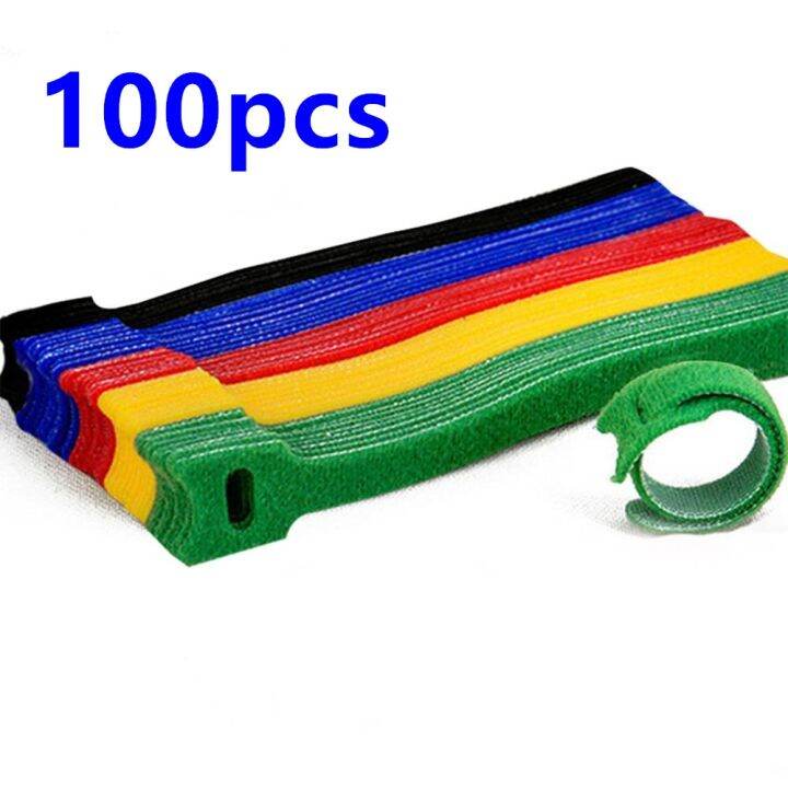 50pcs-100pcs-releasable-cable-ties-colored-plastics-reusable-cable-ties-nylon-loop-wrap-zip-bundle-ties-t-type-cable-tie-wire