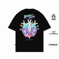 ?แฟชั่น Aerostreet T Shirt Oversize Rabbit Land Hitam Kaos T-Shirt FADAA เสื้อยืด
