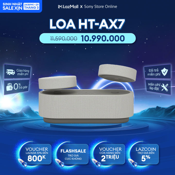 Hệ thống rạp hát di động với 360 Spatial Sound Mapping Sony HT-AX7