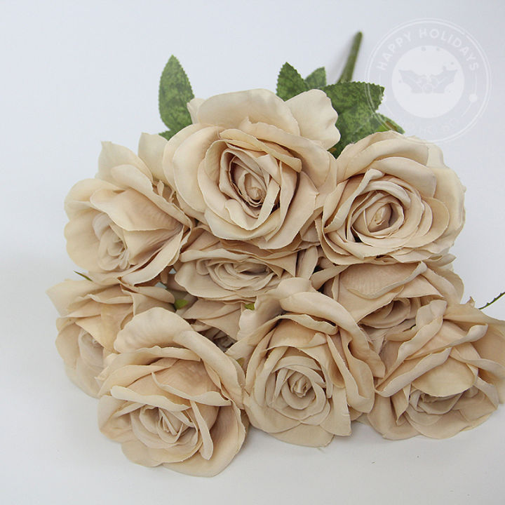 10-flowersbunch-vintage-roses-coffee-bean-paste-purple-grey-pink-silk-bouquet-for-birthday-party-wedding-decoration-room-layout