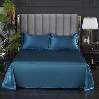 Bonenjoy 1 pc Flat Sheet Single/King Size PLA Cool Fiber Top Sheets for Summer Smooth Bedding Sheets Satin (no pillowcase)