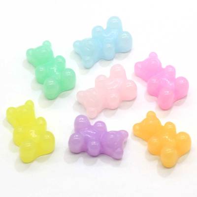 50100pcs Pure Color Bear Resin Flat Back Cabochons Planar Resin Accessories For Girl Hair Bow Center Photo Frame Decor Crafts D