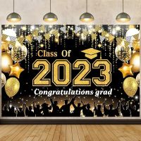 ขอแสดงความยินดี Grads ตกแต่ง Class 2023 Graduation Decor แบนเนอร์หมวกม่านประตูแว่นตา Grad Party Supplies-Giers