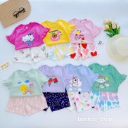 Bộ Ngắn Tay Bèo Quần Hoa Bozip Minky Mom Xinh Xắn Cho Bé Gái Từ 8-20Kg