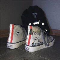 Ins Super Hot Shoes My Hero Academia Theme Anime Print Men S High-Top Reflective Canvas Shoes Skateboard Shoes