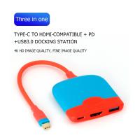 [HOT HAIXWLXKWW 589] Type-C เป็น HDMI ที่รองรับ USB 3.0 HUB 3 1 Video Converter Docking Station อะแดปเตอร์ทีวีสำหรับ