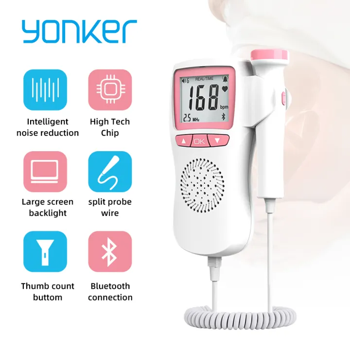Yonker Fetal Doppler Upgraded Baby Heartbeat Detector Portable Pregnant