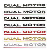 DUAL MOTOR Underlined Letter Badge สำหรับ Tesla รุ่น Y 3 X S รถจัดแต่งทรงผมประสิทธิภาพสูง Trunk Badge สติกเกอร์ Chrome สีดำสีแดง