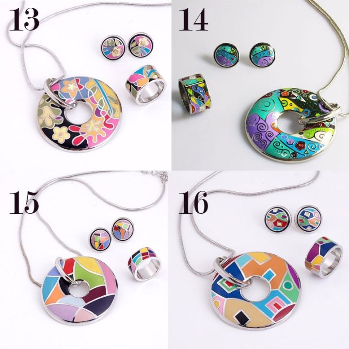 star-product-big-discount-promotion-20-styles-rainbow-colorful-enamel-jewelry-set-1set-pack