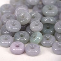 1ชิ้นที่กำหนดเอง chineses หยก jadeite 18เมตรลูกปัดจี้อุปกรณ์ DIY ต่างหูวงกลมโดนัทสร้อยคอเครื่องประดับพระเครื่องผู้หญิง