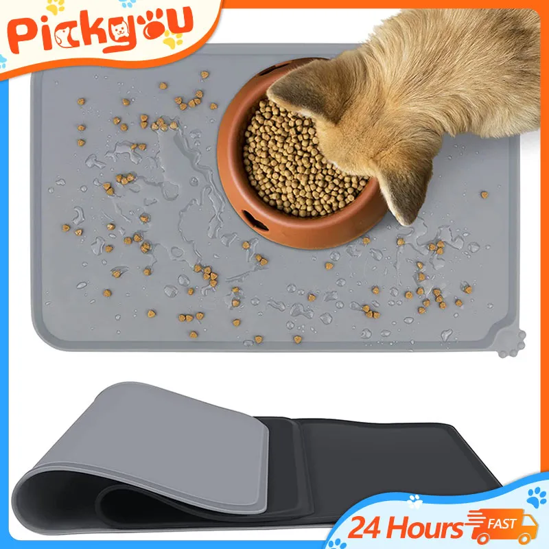 Pet Food Mat Cat Dog Puppy Silicone Feeding Non Slip Waterproof