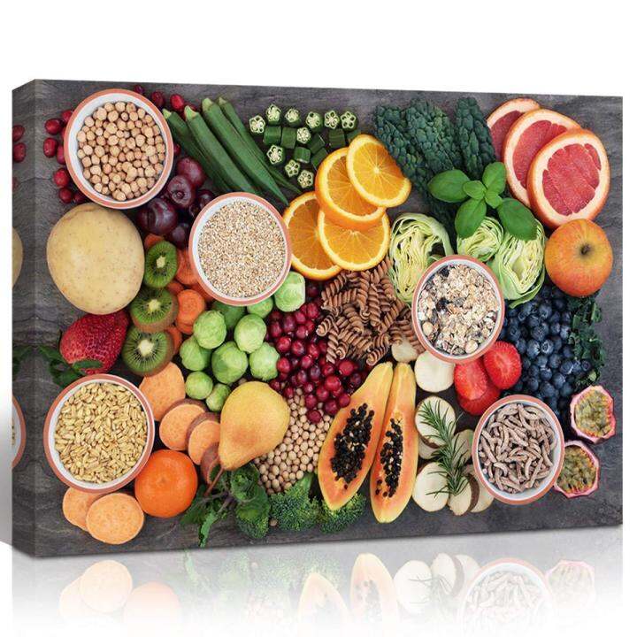 Unframed a Variety of Fresh Vegetables and Fruits Pictures Canvas Print Art Healthy Cereals