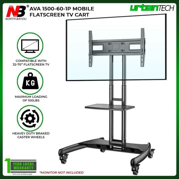 On sale NB North Bayou AVA1500-60-1P Rolling TV Stand for 32” to 70 ...