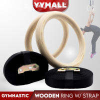 Wooden Gymnastics Ring Olympic Rings (1 Pairs)[ในสต็อก] แหวนยิมนาสติกเบิร์ชดึงขึ้น GYM แหวนสำหรับการฝึกอบรมความแข็งแรงของการออกกำลังกายที่บ้าน 2.8 ซม. สายรัดปรับได้