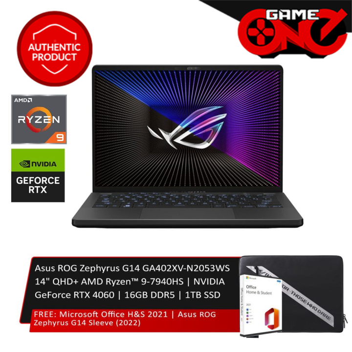 ASUS ROG Zephyrus G14 14” 165Hz Gaming Laptop QHD- AMD Ryzen 9