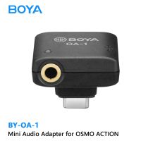 BOYA OA-1 Mini Microfon Audio Adapter with 3.5mm TRS Microphone Port Type-C Charging Port Replacement for DJI OSMO Action Camera