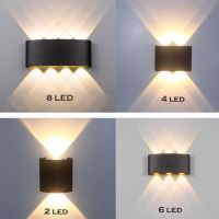 Modern LED Wall Light 2W/6W/8W Aluminum Waterproof Outdoor Garden Porch Wall Sconces Indoor Wall Lamp Balcony Patio Wall Lights