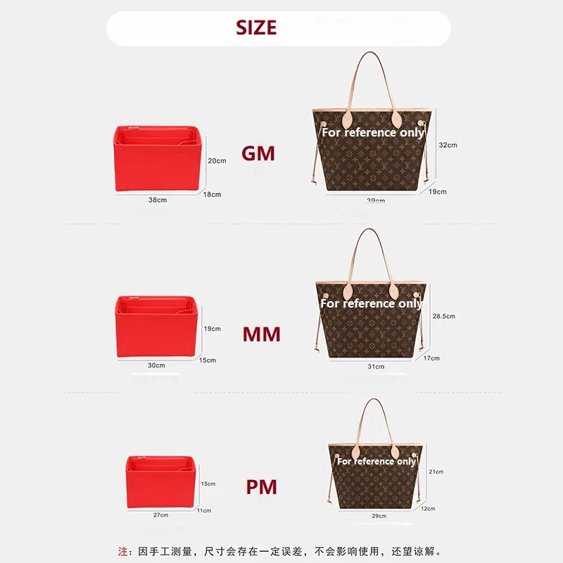 soft light and shape】bag organizer insert accessories fit for lv neverfull  GM MM PM bag in bag organiser compartment storage zipper inner bag