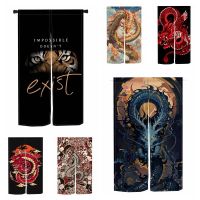 2023 Door curtain panel traditional Chinese dragon owl tiger Japanese anime linen curtains opening for kitchen coffee partition curtains