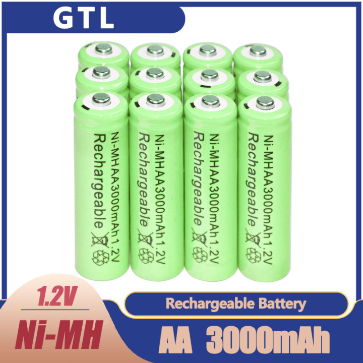 Rechargeable Battery AA 1.2V 3000mAh Ni-MH 100% Original Legit Double A ...