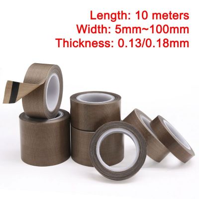 PTFE Tape Adhesive Cloth Insulated Vacuum High Temperature Resistant Sealing PTFE Tapes Width 5~100mm Thickness 0.13mm 0.18mm Adhesives Tape