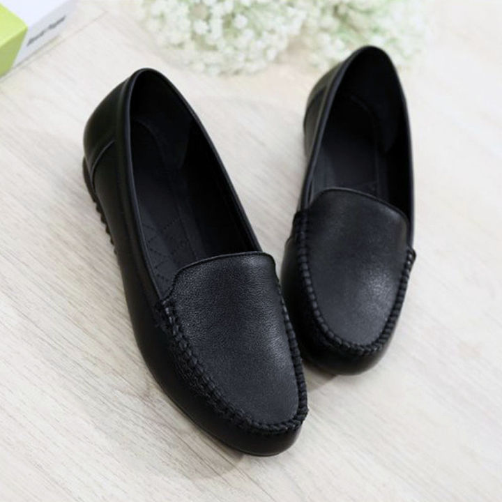 SHUTA Round Toe Shoes Fashion Women Premium Black Shoes School Rubber ...