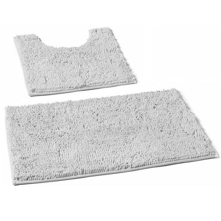 [COD]【COD Ready Stock】2pcs Chenille Bath Mats Anti Slip Bathroom Mat