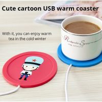 【CC】✘☈☏  Cartoon Silicone USB Charging Heating Coaster Anti Wet Placemat Accessories