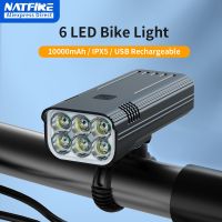 NATFIRE 6LED 10000 mAh Bike Light Rainproof USB Rechargeable LED Bicycle Light Super Bright Flashlight for Cycling Front Light Lights Reflectors