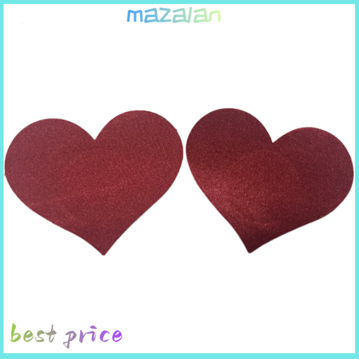 mazalan-สติกเกอร์ติดหน้าอกร่างกายผู้หญิง2ชิ้นสติกเกอร์ติดแผ่นปิดหัวนมรูปหัวใจแบบใช้แล้วทิ้ง