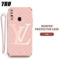 YBD LV ซิลิกาเคสโทรศัพท์เจลที่มี สายคล้องสำหรับ Samsung Galaxy A30 A20 M10S A10S M01S A20S เคสบางพิเศษพร้อมเลนส์ป้องกัน