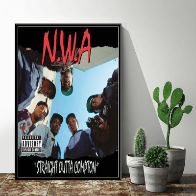 อัลบั้มแร็พฮิปฮอปยอดนิยม N.W.A. โปสเตอร์ผ้าใบวาดภาพ Niggaz4Life ที่นิยมมากที่สุดห้องนอนห้องนั่งเล่น0719-c2ตกแต่งบ้านศิลปะ (1ชิ้น)