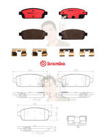 P59 080C ผ้าเบรก R (แท้ BREMBO รุ่น Ceramic) Chevrolet ครูซ Cruze 1.6 1.8 2.0 10 ปี08-&amp;gt;