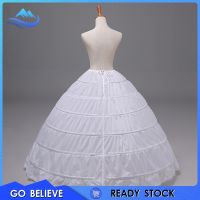 ﹉ [Go Believe] ชุดเสื้อโค้ท Petticoat แขนยาว 6 ห่วงสีขาวสไตล์วินเทจสําหรับงานแต่งงาน