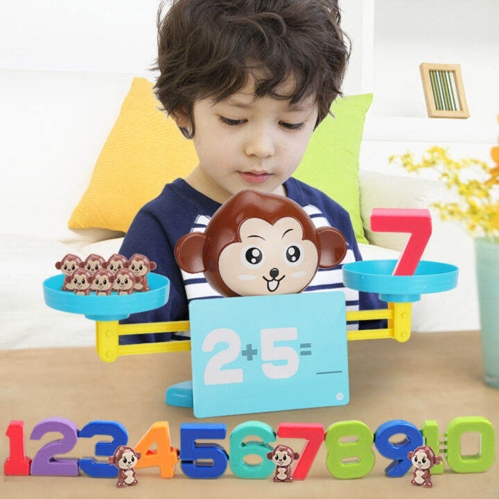Montessori Math Toy Digital Monkey Balance Scale Educational Math