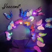 Veecome phát sáng bướm Headband với đèn LED phong cách Hàn Quốc cô dâu cổ