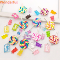 ?【Lowest price】Wonderful 32pcs MIX Gummy Bear Candy เรซิ่นเสน่ห์สำหรับสร้อยข้อมือ DIY สร้อยคอต่างหูทำ