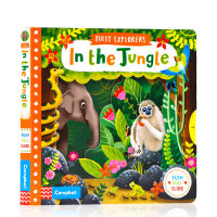 English original genuine first explorers in the jungle childrens Enlightenment popular science picture book mechanism operation activity cardboard toy book parent-child reading small Explorer Series