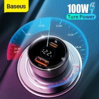 Baseus ที่ชาร์จแบตในรถ USB PD 100W,ที่ชาร์จเร็ว4.0 QC4.0 QC3.0 Type C USB ชาร์จเร็วโทรศัพท์มือถือ Xiaomi ตัวชาร์จไฟสำหรับ iPhone เร็ว